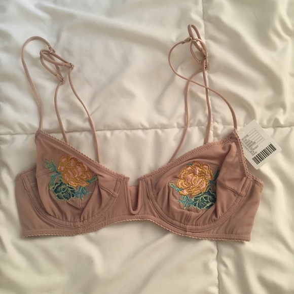 floral embroidered bralette